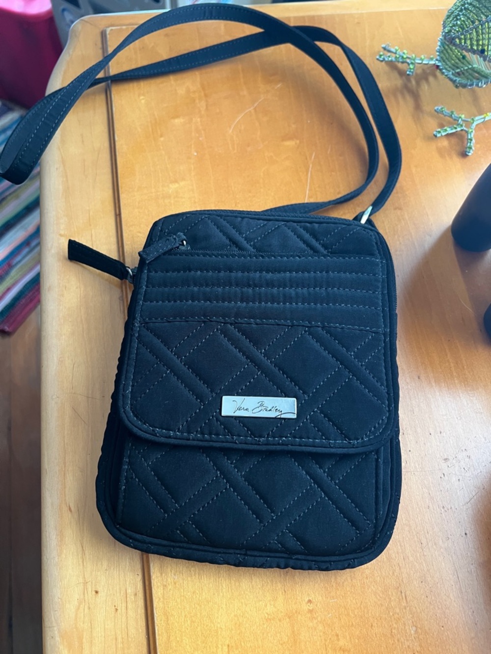 Vera Bradley Black Quilted Crossbody Organizer